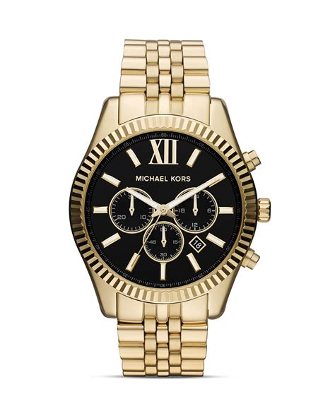 michael kors lexington gold tone watch
